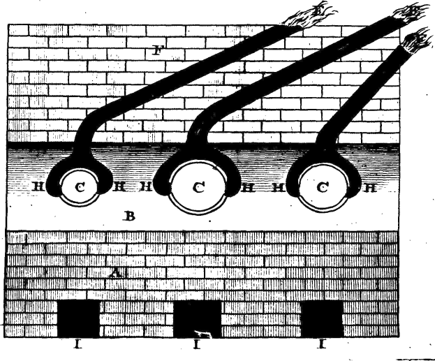 Schwarze und weiße Zeichnung einer Ziegelwand mit einem Diagramm eines Feuerhydranten daran befestigt und das Wort "elektrolytisch" unten.