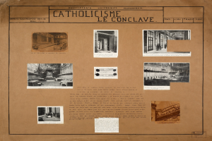 Ein Buch mit Bildern der Innenräume, Kunstwerke und Texten zur Geschichte und Bedeutung der katholischen Kirche.