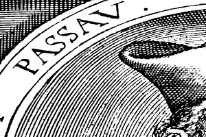 Eine Schwarz-Weiß-Zeichnung eines Mannes mit geschlossenen Augen, langen lockigen Haaren und einem zufriedenen Gesichtsausdruck, mit dem Wort "passion" in fetter Schrift darüber.