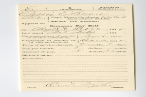 Handschriftliche Unternehmenslohninformation auf einem weißen Blatt Papier.